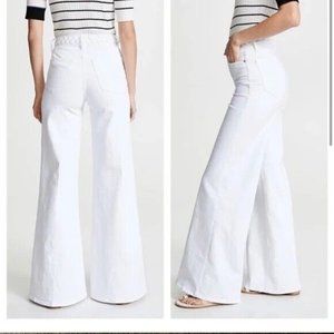 Frame Denim - Le Palazzo White Jeans With Braided Waist - Side 26. Retail $298